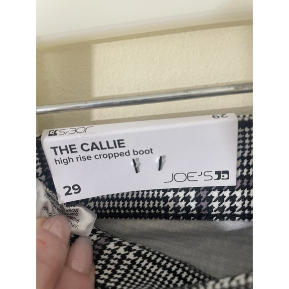 Joe's The Callie Grey Purple Houndstooth Plaid‎ High Rise Crop Boot Size 29 $198 - Picture 6 of 7